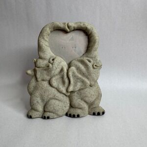 Vintage Quarry Critters Elephant Heart Photo Frame 2002 Y2K
